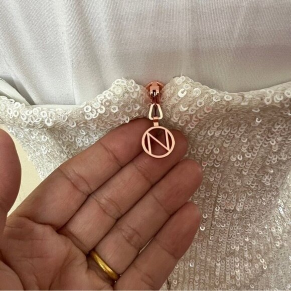 Nookie Revolve Supreme Mini Cut-out Cocktail Dress LARGE White Sequins $279 - Picture 6 of 7